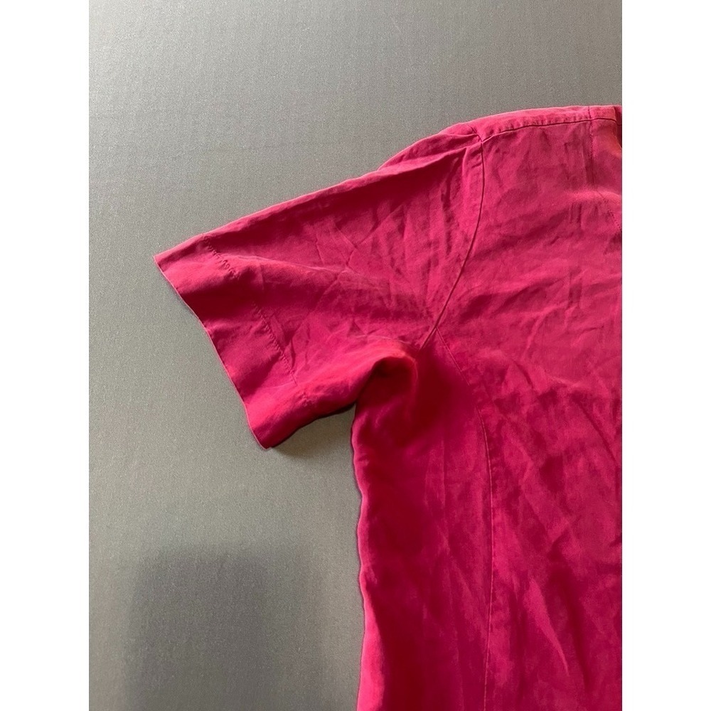 Vintage Christie and Jill Red Silk Short Sleeve Blouse Size 8 - Picture 5 of 9